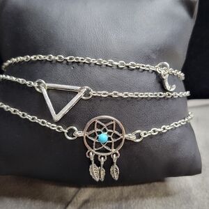 3 Silver Bracelets w/Pendants (#90)